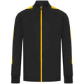 Black-Gold - Front - Finden & Hales Mens Knitted Tracksuit Top