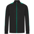Black-Emerald - Front - Finden & Hales Mens Knitted Tracksuit Top