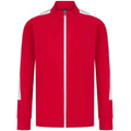Red-White - Front - Finden & Hales Mens Knitted Tracksuit Top