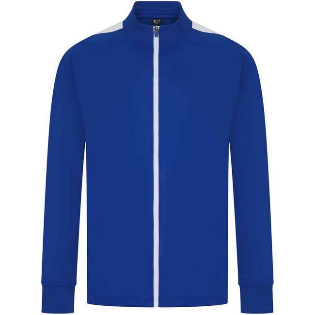 Royal Blue-White - Front - Finden & Hales Mens Knitted Tracksuit Top