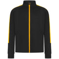 Black-Gold - Front - Finden & Hales Childrens-Kids Boys Knitted Tracksuit Top