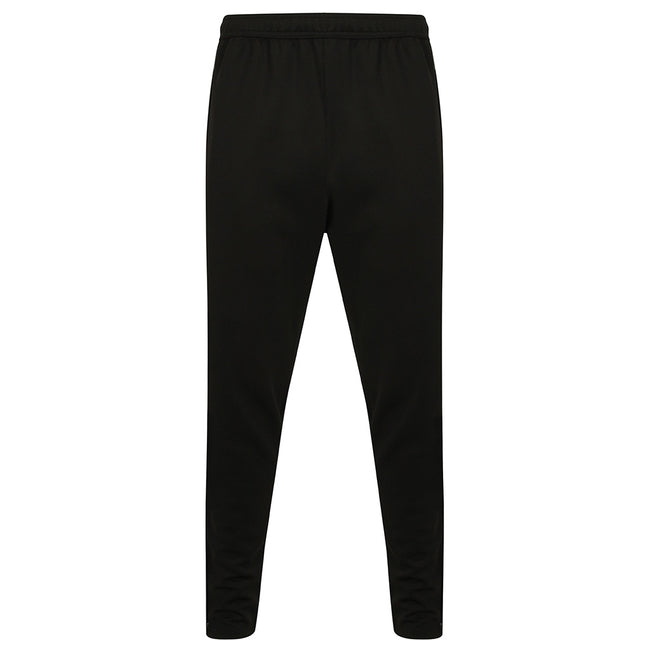 Black-Gunmetal - Back - Finden & Hales Mens Knitted Tracksuit Pants