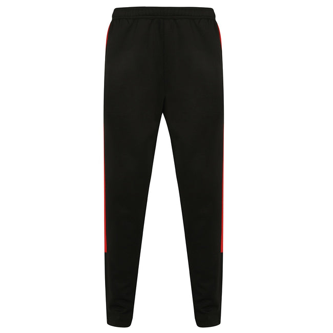 Black-Red - Back - Finden & Hales Mens Knitted Tracksuit Pants