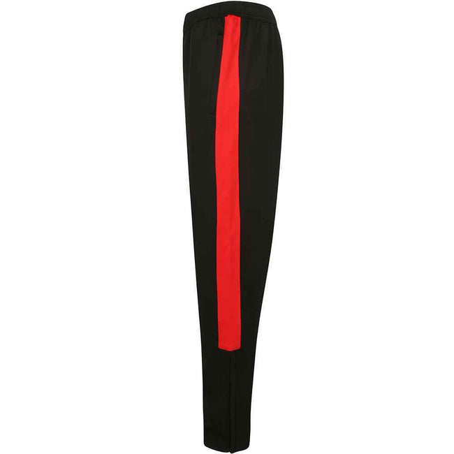 Black-Red - Side - Finden & Hales Mens Knitted Tracksuit Pants