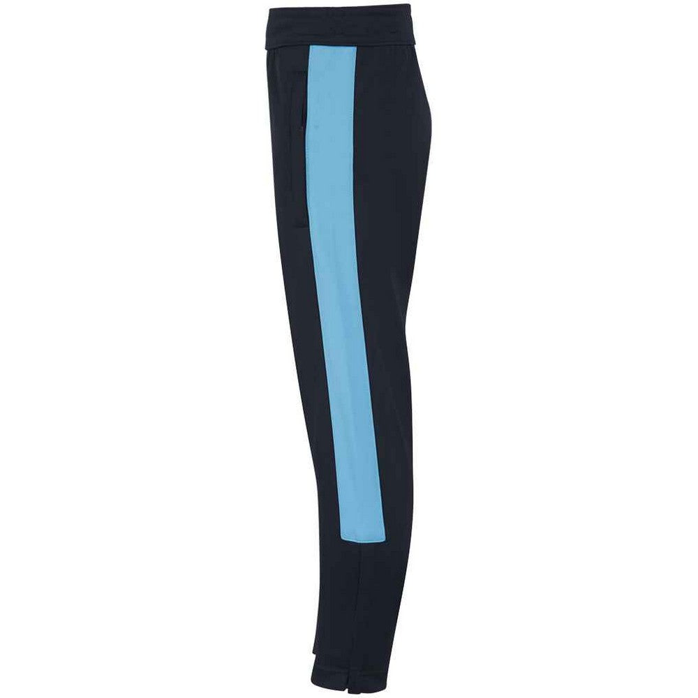 Navy-Sky Blue - Side - Finden & Hales Childrens-Kids Boys Knitted Tracksuit Pants