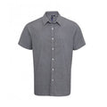 Black-White - Front - Premier Mens Gingham Short Sleeve Shirt