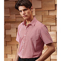 Red-White - Lifestyle - Premier Mens Gingham Short Sleeve Shirt