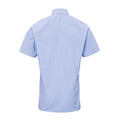 Light Blue-White - Back - Premier Mens Gingham Short Sleeve Shirt