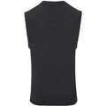 Charcoal - Back - Premier Mens Sleeveless Cotton Acrylic V Neck Sweater