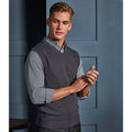 Charcoal - Lifestyle - Premier Mens Sleeveless Cotton Acrylic V Neck Sweater