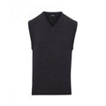 Charcoal - Front - Premier Mens Sleeveless Cotton Acrylic V Neck Sweater