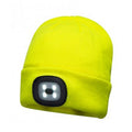 Yellow - Front - Portwest Mens LED Head Light Beanie