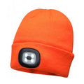 Orange - Front - Portwest Mens LED Head Light Beanie