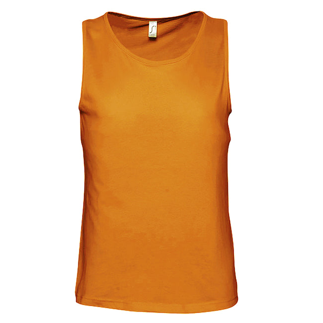 Orange - Front - SOLS Mens Justin Sleeveless Tank - Vest Top