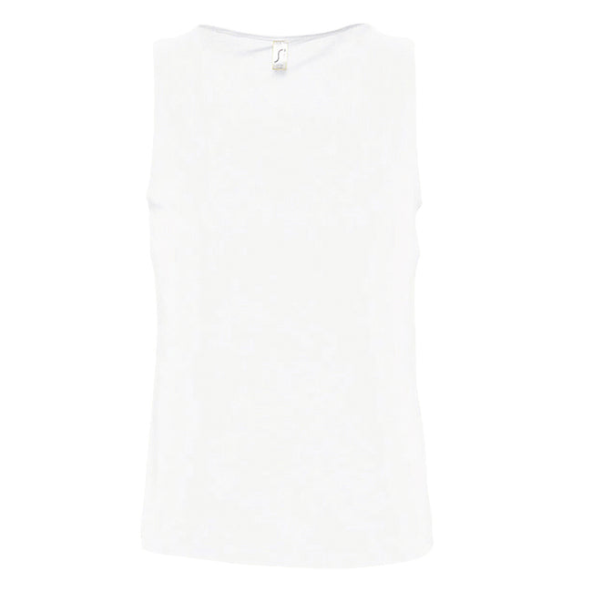 White - Front - SOLS Mens Justin Sleeveless Tank - Vest Top
