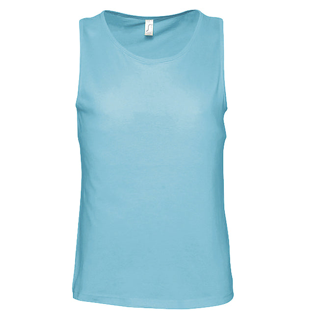 Blue Atoll - Front - SOLS Mens Justin Sleeveless Tank - Vest Top