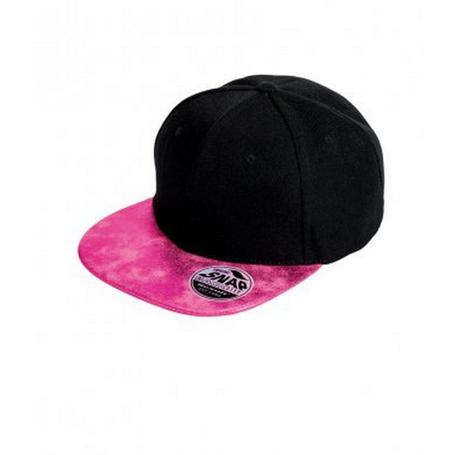 Black-Pink - Front - Result Mens Bronx Glitter Snapback Cap