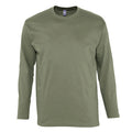 Khaki - Front - SOLS Mens Monarch Long Sleeve T-Shirt