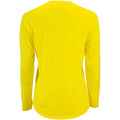 Neon Yellow - Back - SOLS Womens-Ladies Sporty Long Sleeve Performance T-Shirt