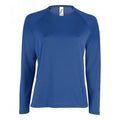 Royal Blue - Front - SOLS Womens-Ladies Sporty Long Sleeve Performance T-Shirt