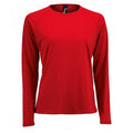 Red - Front - SOLS Womens-Ladies Sporty Long Sleeve Performance T-Shirt