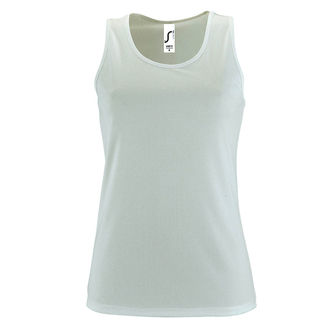White - Front - SOLS Womens-Ladies Sporty Performance Sleeveless Tank Top