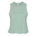 Dusty Blue Heather - Front - Bella Womens-Ladies Racer Back Cropped Sleeveless Tank Top
