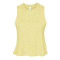 French Vanilla Heather - Front - Bella Womens-Ladies Racer Back Cropped Sleeveless Tank Top