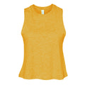 Mustard Heather - Front - Bella Womens-Ladies Racer Back Cropped Sleeveless Tank Top