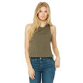 Heather Olive - Front - Bella Womens-Ladies Racer Back Cropped Sleeveless Tank Top