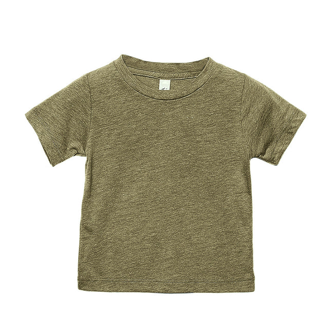 Olive Triblend - Front - Canvas Childrens Unisex Tri-Blend T-Shirt