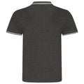 Charcoal-White - Back - AWDis Mens Stretch Tipped Piqu Polo Shirt