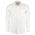 White - Front - Kustom Kit Mens Long Sleeve Tailored Poplin Shirt