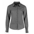 Graphite - Front - Kustom Kit Womens-Ladies Long Sleeve Tailored Poplin Shirt