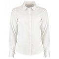 White - Front - Kustom Kit Womens-Ladies Long Sleeve Tailored Poplin Shirt