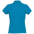 Aqua - Back - SOLS Womens-Ladies Passion Pique Short Sleeve Polo Shirt