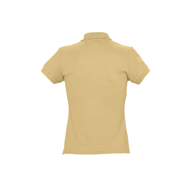 Sand - Side - SOLS Womens-Ladies Passion Pique Short Sleeve Polo Shirt