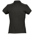 Black - Back - SOLS Womens-Ladies Passion Pique Short Sleeve Polo Shirt