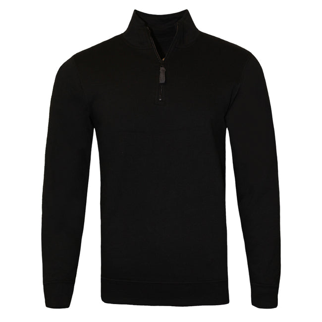 Black - Front - SOLS Mens Stan Contrast Zip Neck Sweatshirt