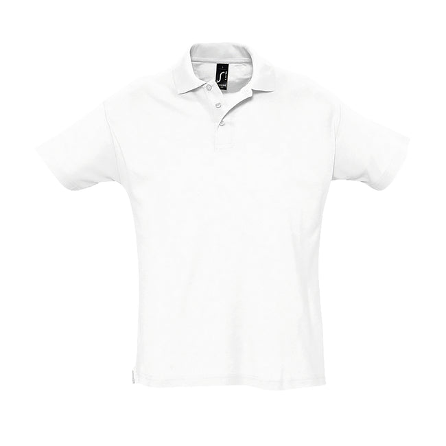 White - Front - SOLS Mens Summer II Pique Short Sleeve Polo Shirt