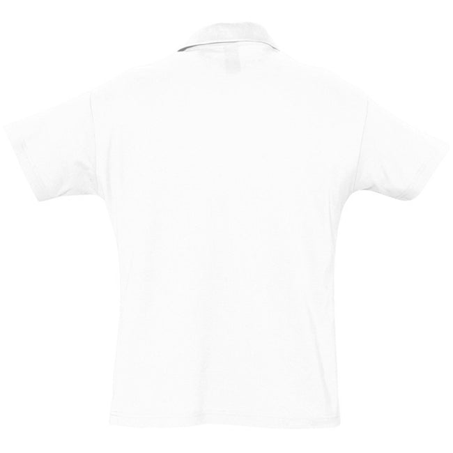 White - Back - SOLS Mens Summer II Pique Short Sleeve Polo Shirt