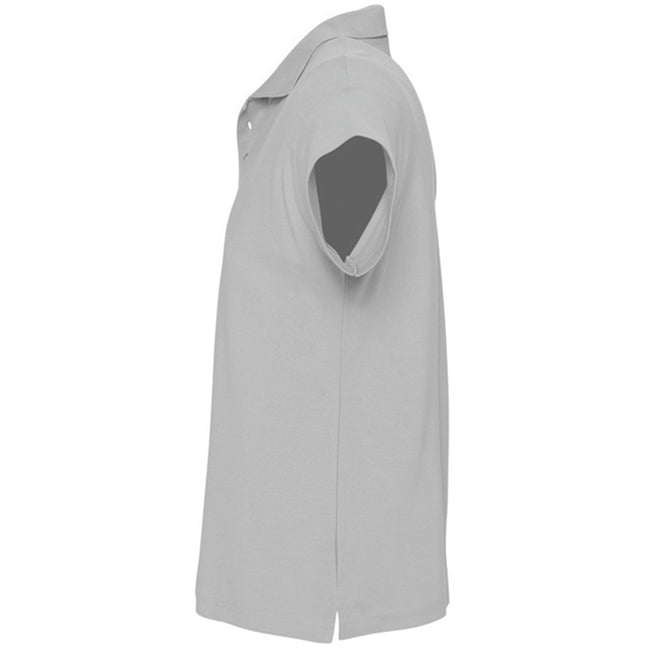 Grey Marl - Side - SOLS Mens Summer II Pique Short Sleeve Polo Shirt