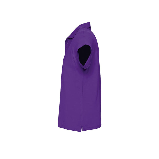 Dark Purple - Lifestyle - SOLS Mens Summer II Pique Short Sleeve Polo Shirt