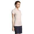 Pale Pink - Side - SOLS Womens-Ladies People Pique Short-Sleeved Polo Shirt