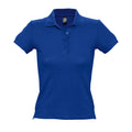 Royal Blue - Front - SOLS Womens-Ladies People Pique Short-Sleeved Polo Shirt