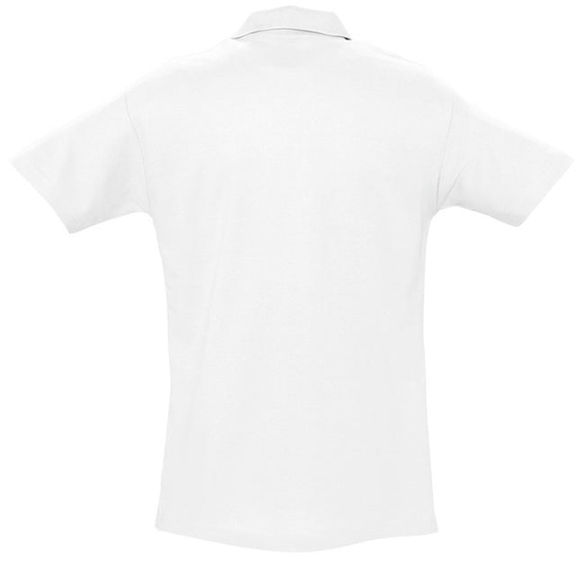 White - Back - SOLS Mens Spring II Short Sleeve Heavyweight Polo Shirt