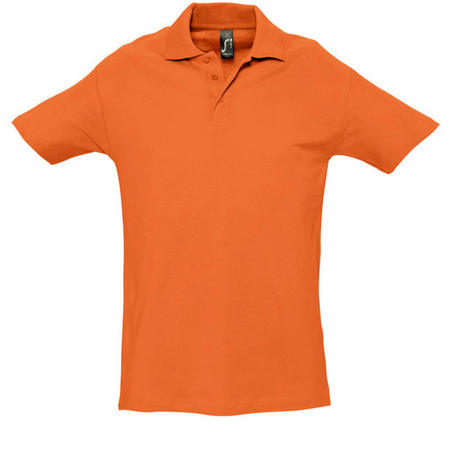 Orange - Front - SOLS Mens Spring II Short Sleeve Heavyweight Polo Shirt