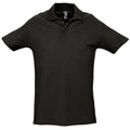 Black - Front - SOLS Mens Spring II Short Sleeve Heavyweight Polo Shirt