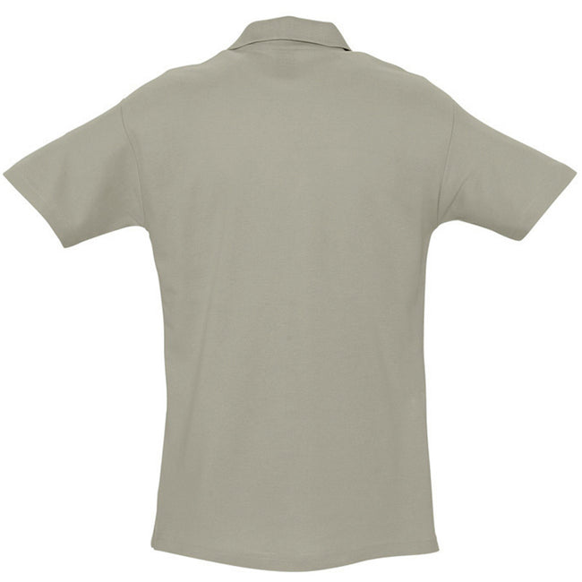 Khaki - Back - SOLS Mens Spring II Short Sleeve Heavyweight Polo Shirt