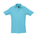 Blue Atoll - Front - SOLS Mens Spring II Short Sleeve Heavyweight Polo Shirt